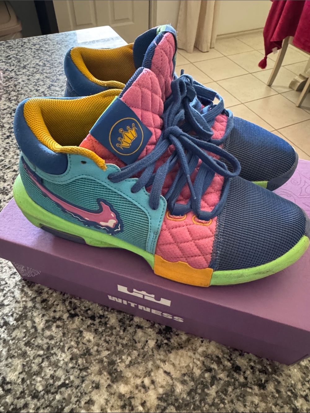 Colorful Kids' Athletic Sneakers - Blue, Pink & Green